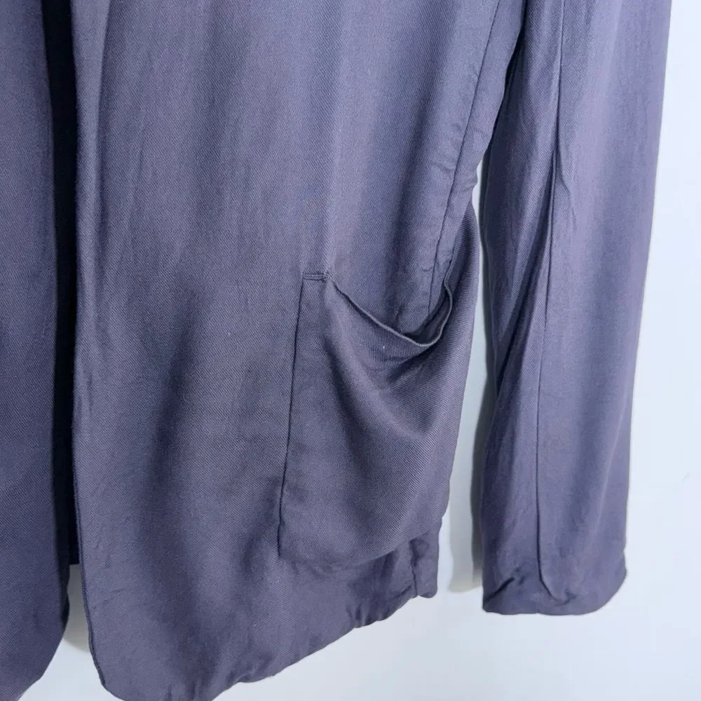 Aritzia Talula Kent Blazer Jacket 2 Open Front Lightweight Drapey Purple Casual - Picture 9 of 13